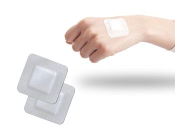 Barrier Island Dressing. Case of 100 Adhesive Dressings 6" x 6" for Wound Protection. Sterile dressings with Non-Adherent Island pad. Single use & Lat