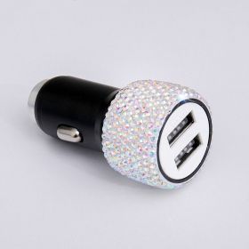 Diamond-Studded Car Mobile Phone Safety Hammer Charger (Option: Colorful)