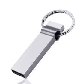 U Disk 32GB USB2.0 High Speed Customized Engraving U Disk Metal Waterproof (size: Silver Gray-16GB)