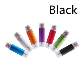 Portable Caike Aluminum Alloy USB 2.0 Drive (size: Black-32GB)