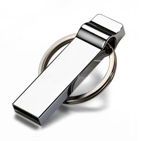 U Disk 32GB USB2.0 High Speed Customized Engraving U Disk Metal Waterproof (size: Silver2-16GB)