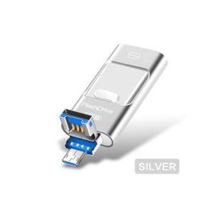 Universal Three-in-one USB Drive For Mobile Phone And Computer (size: Silver-8GB)