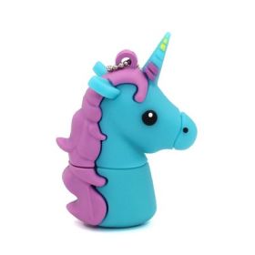 Doll Creative U Disk 32g High-speed Student Girl Heart Mobile Phone Computer Dual-use USB Drive (Option: Lake Blue-Official standard)