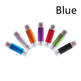 Portable Caike Aluminum Alloy USB 2.0 Drive (size: Blue-32GB)